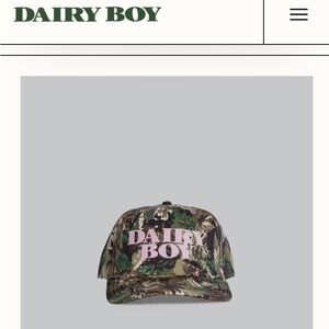 Dairy Boy - hat with pink lettering OS